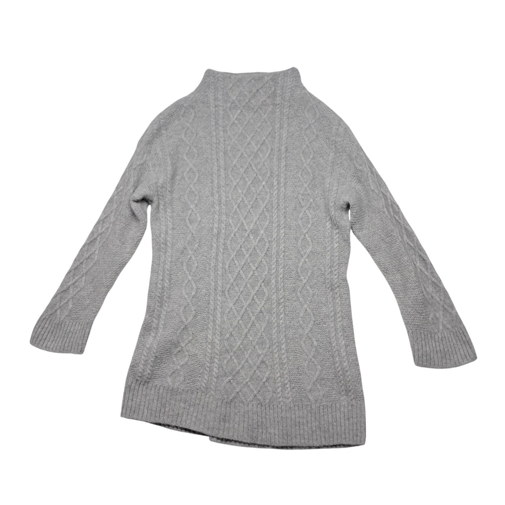 Talbots 100% Cashmere‎ Sweater Women's Small Gray Cable Knit Classic Preppy
